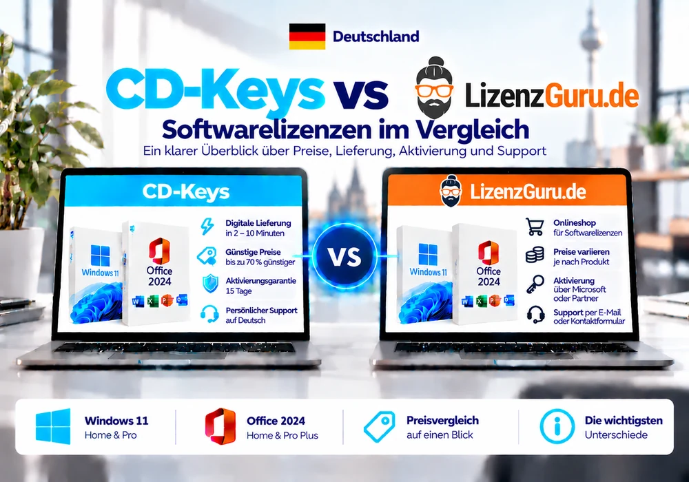 CD-Keys vs Lizenzguru.de: comparación de claves de software (2026 ...